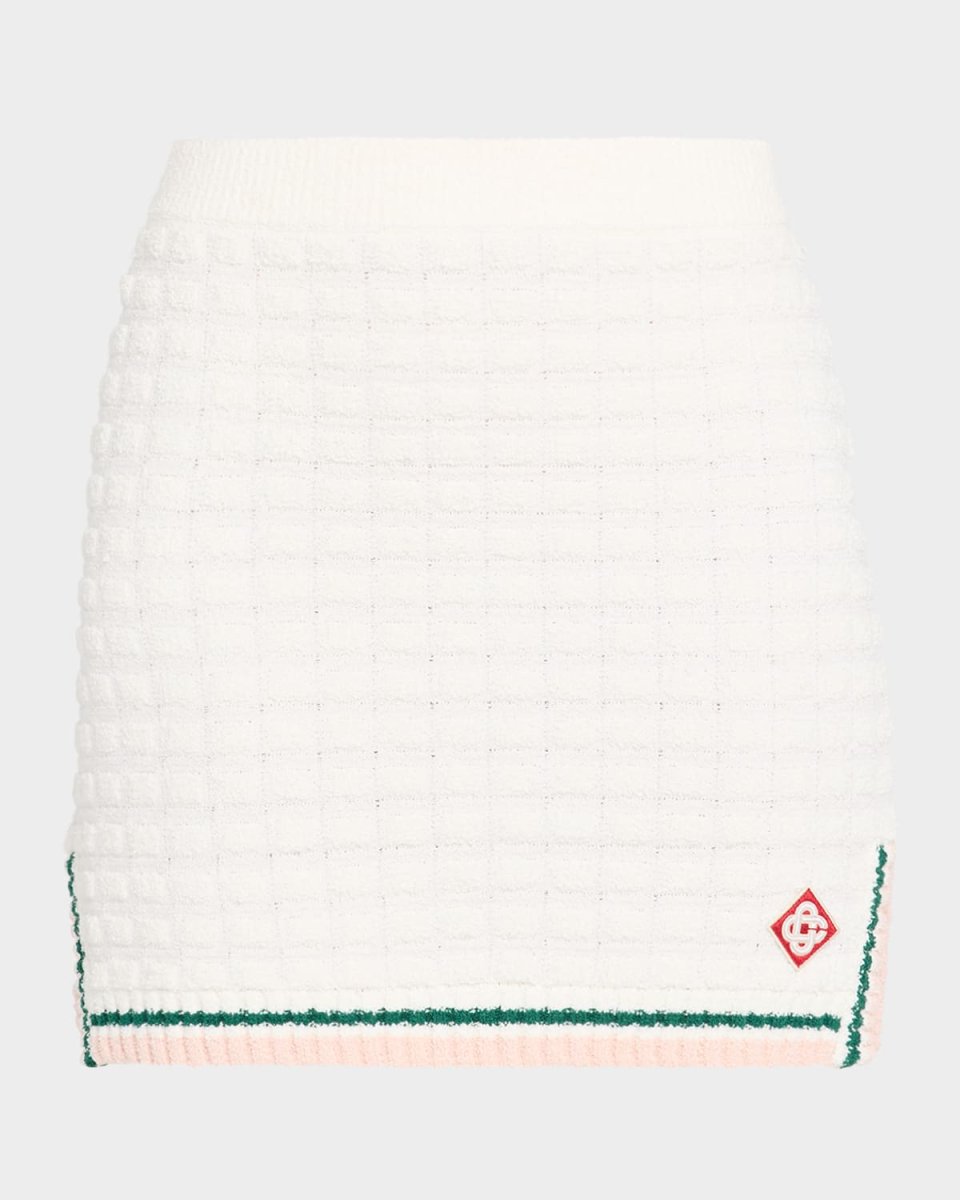 Check Boucle Cotton Mini Skirt